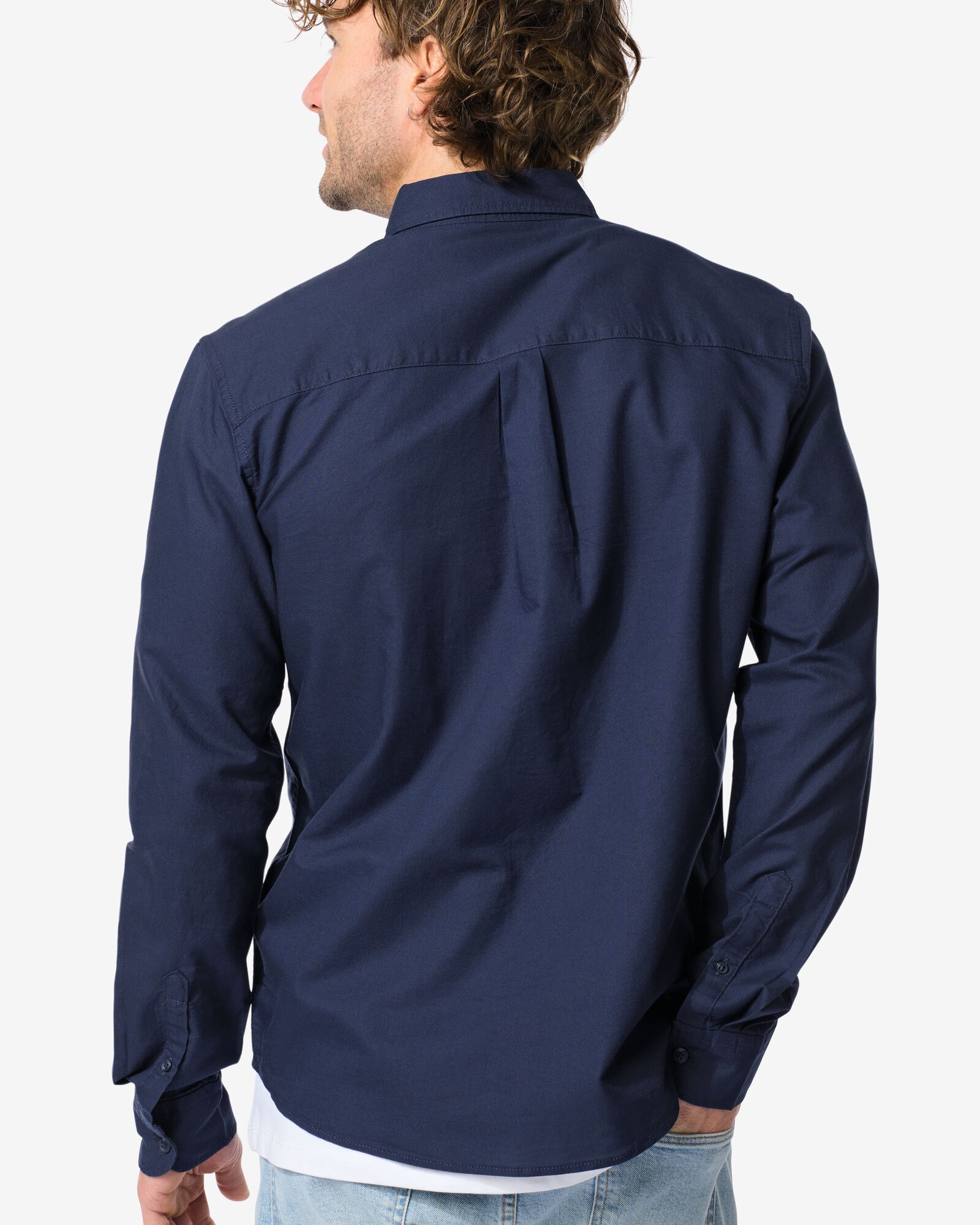 Herren-Oberhemd dunkelblau dunkelblau - 2140150DARKBLUE - HEMA