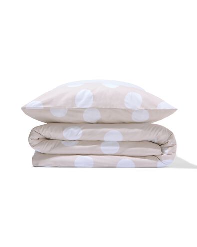 housse de couette 140x200/220 cm coton doux pois beige  - 5750140 - HEMA