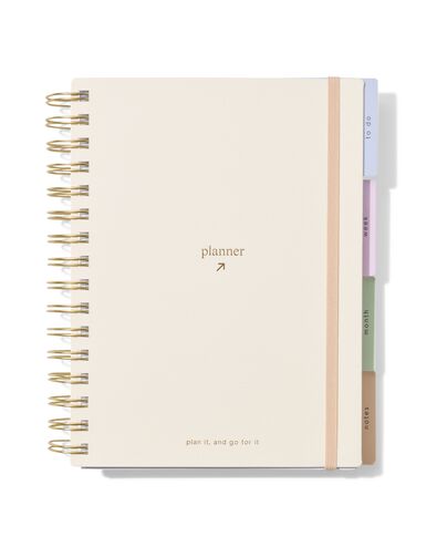 planner A5 21x18cm met tabs cr&egrave;me - 14103706 - HEMA