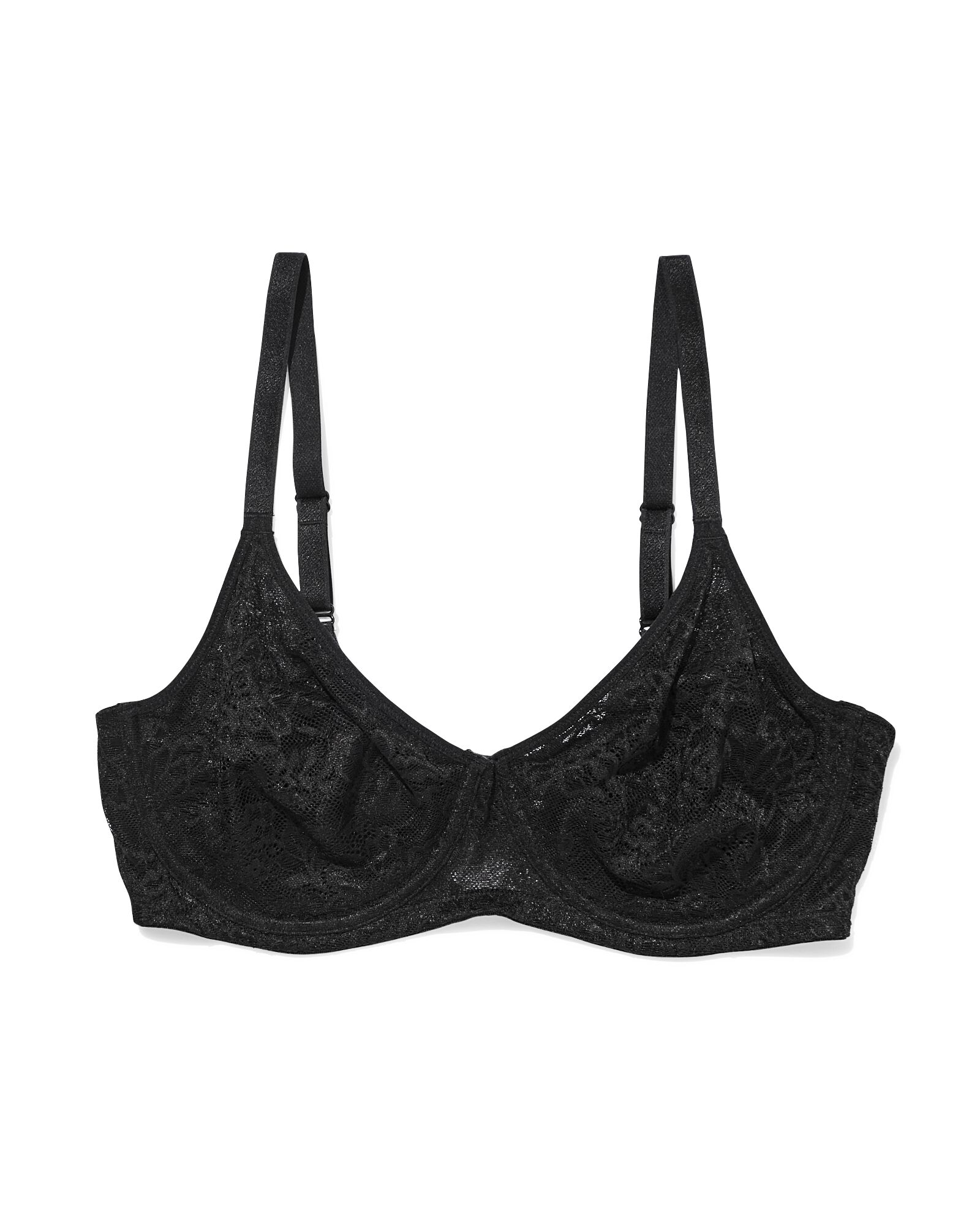 niet voorgevormde kanten bh met beugel  zwart zwart - 21870530BLACK - HEMA