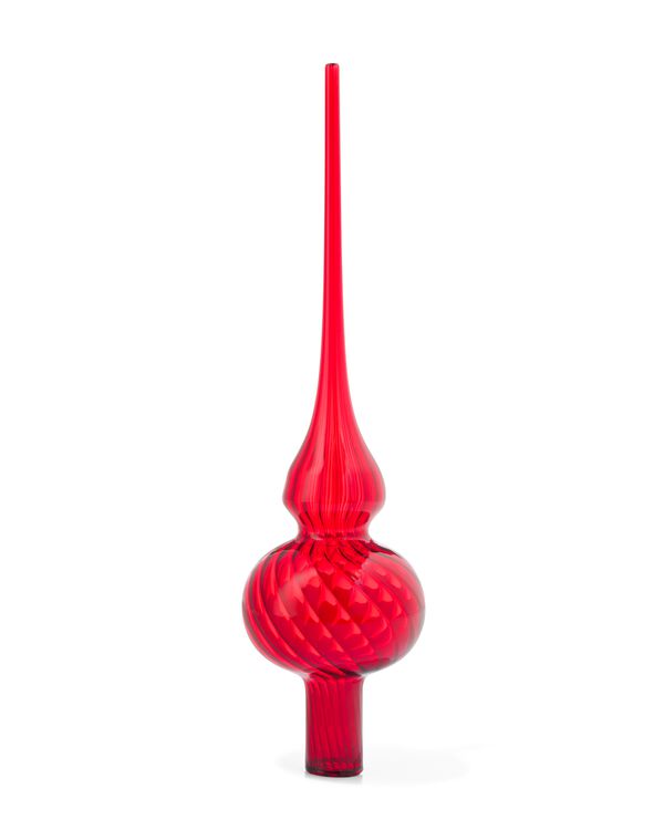 cimier de noël verre 24 cm rouge - 25103506 - HEMA