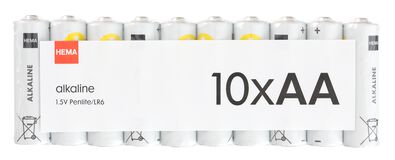 10er-Pack AA-Batterien, Alkaline - 41290250 - HEMA