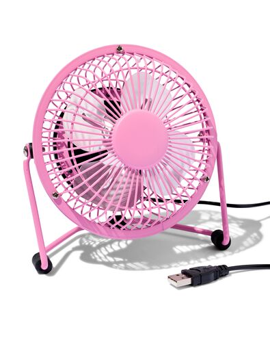 Retro-Tischventilator, USB, neonpink, &Oslash; 10 cm - 80200028 - HEMA