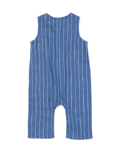 babyjumpsuit linnen strepen blauw blauw - 33186270BLUE - HEMA