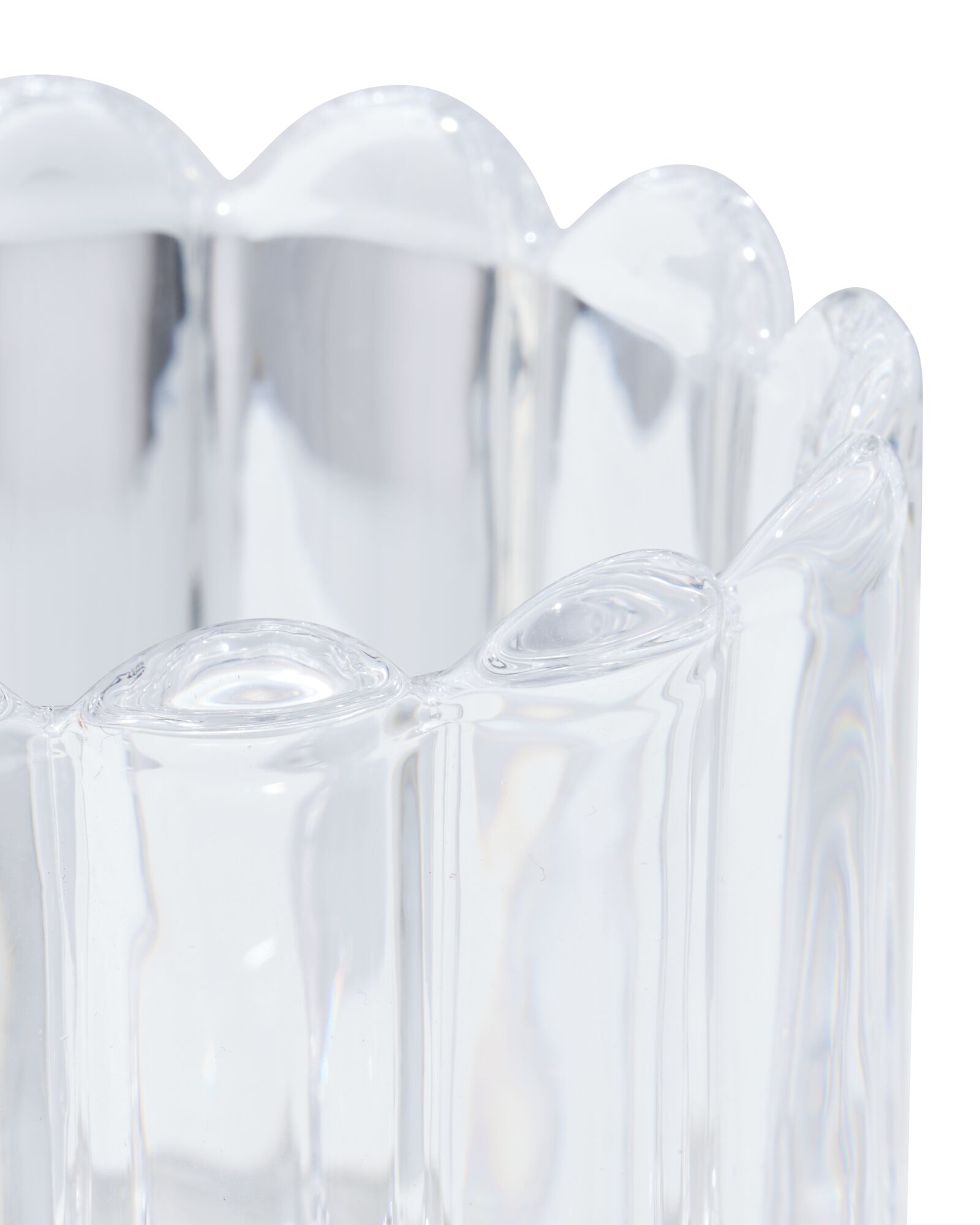 verre pour bougie parfum&eacute;e ⌀8x8cm nervur&eacute; transparent - 13507545 - HEMA