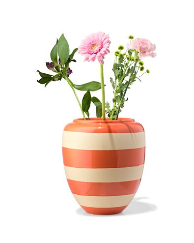 vase 25,8 cm c&eacute;ramique rayures orange - 13324157 - HEMA