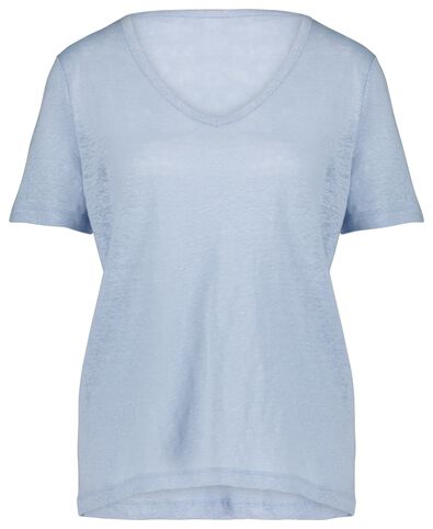 Damen-T-Shirt, Leinen lichtblauw - 1000024304 - HEMA