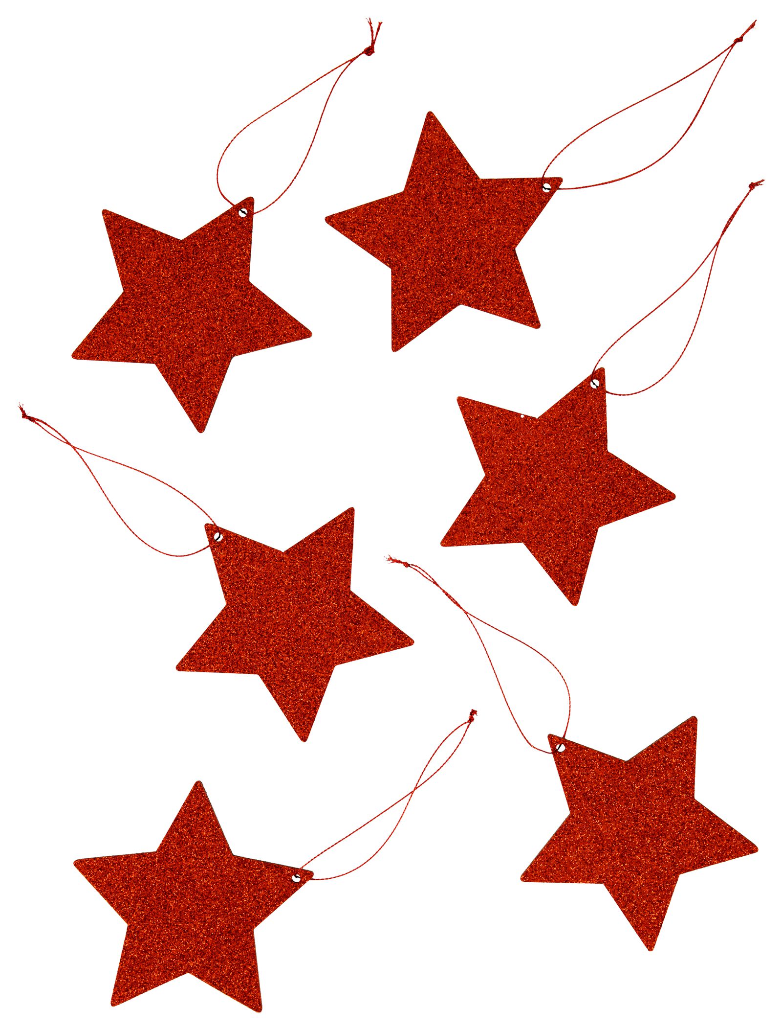 6 décorations de noël en bois - étoiles à paillettes - 25103520 - HEMA
