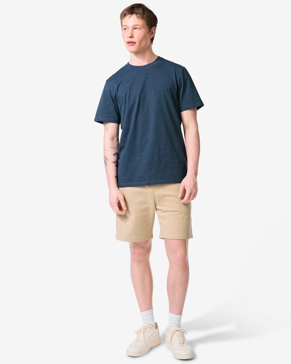herenshort regular fit sweatstof beige beige - 2109970BEIGE - HEMA