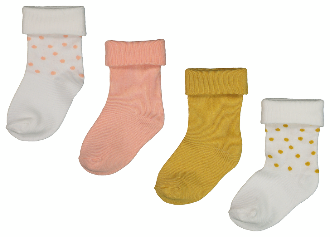 4 paires de chaussettes bébé avec bambou jaune jaune - 1000018735 - HEMA