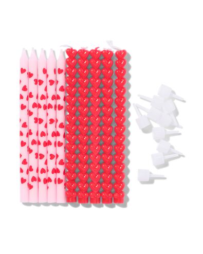 bougies de g&acirc;teau c&oelig;ur lot de 10 - 14250180 - HEMA