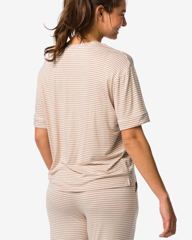 haut de pyjama femme jersey rayures beige beige - 23401670BEIGE - HEMA