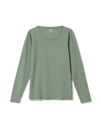 dames T-shirt basic o-hals groen - 36300410GREEN - HEMA