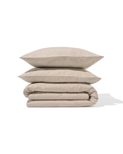 housse de couette 240x200/220cm flanelle m&eacute;lange greige - 5700221 - HEMA