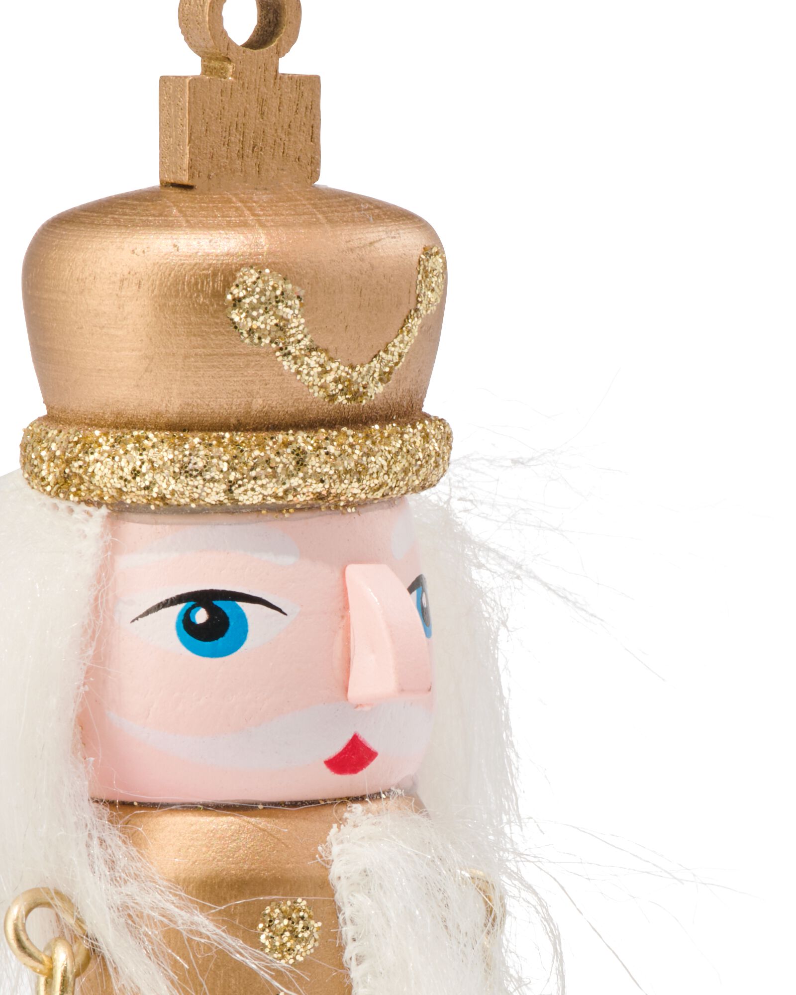 kersthanger notenkraker 3x14x4.5cm hout goud - 25100027 - HEMA