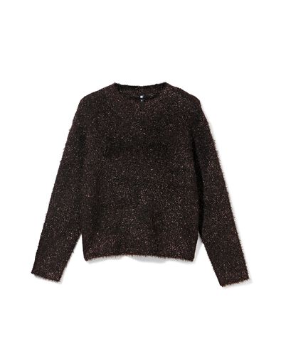 damestrui gebreid Flora glitter donkerbruin - 36206080DARKBROWN - HEMA