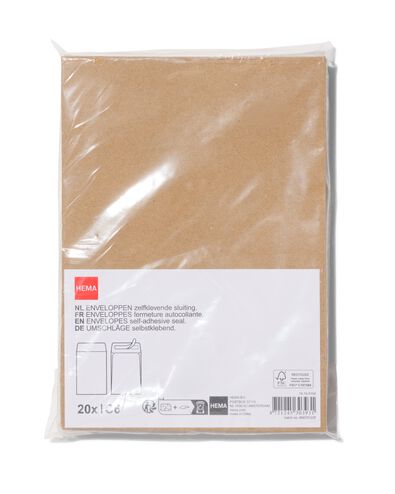 enveloppes C6 kraft - 20 pi&egrave;ces - 14100154 - HEMA