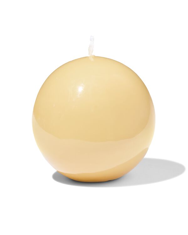bougie sph&eacute;rique &Oslash;10cm lisse jaune clair - 13504217 - HEMA