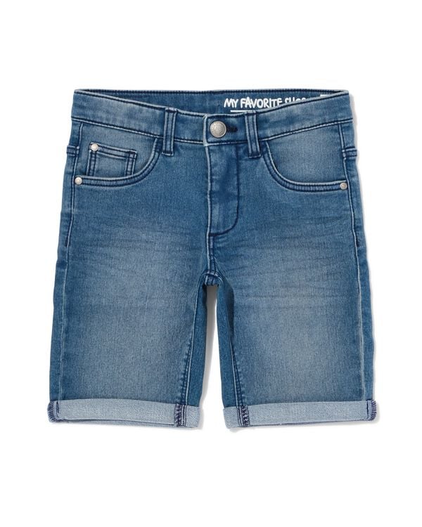 kindershort jogdenim middenblauw middenblauw - 30779724MIDBLUE - HEMA