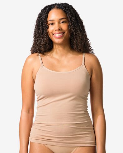 voedingshemd met ingebouwde cups beige beige - 21500693BEIGE - HEMA