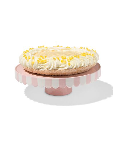 pr&eacute;sentoir &agrave; g&acirc;teaux c&eacute;ramique bords festonn&eacute; rose - 14250317 - HEMA