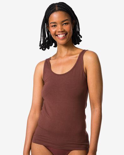 dameshemd katoen donkerbruin - 19650275DARKBROWN - HEMA