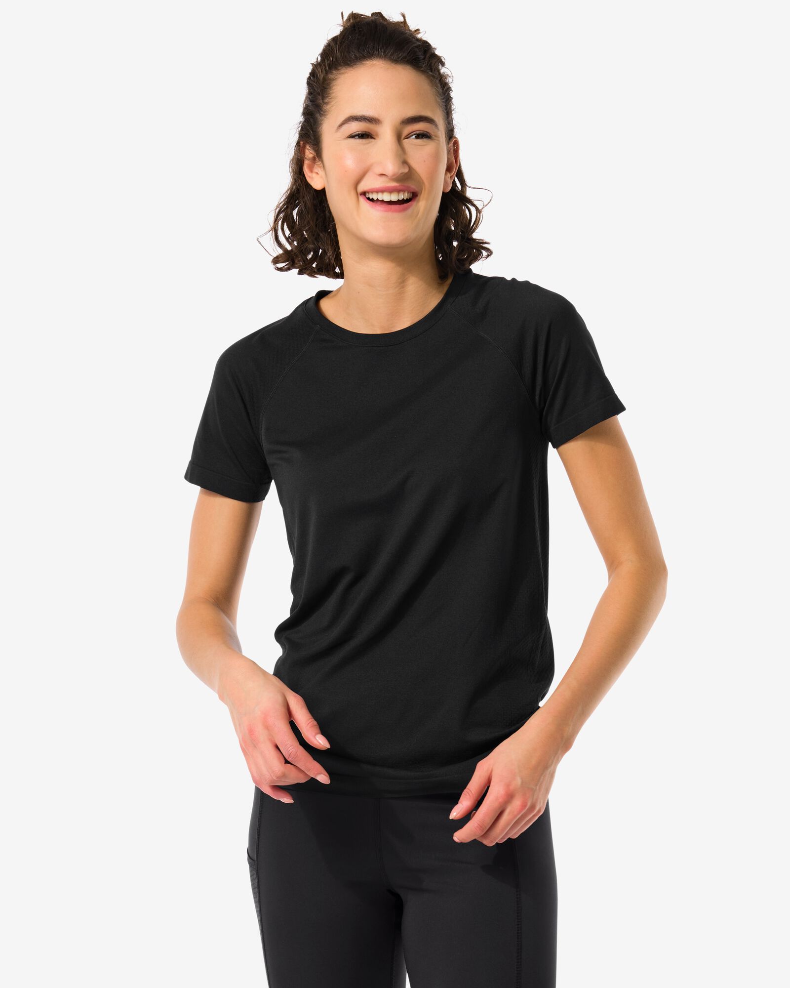 Image de HEMA T-shirt Sport Sans Coutures Femme Noir (noir)