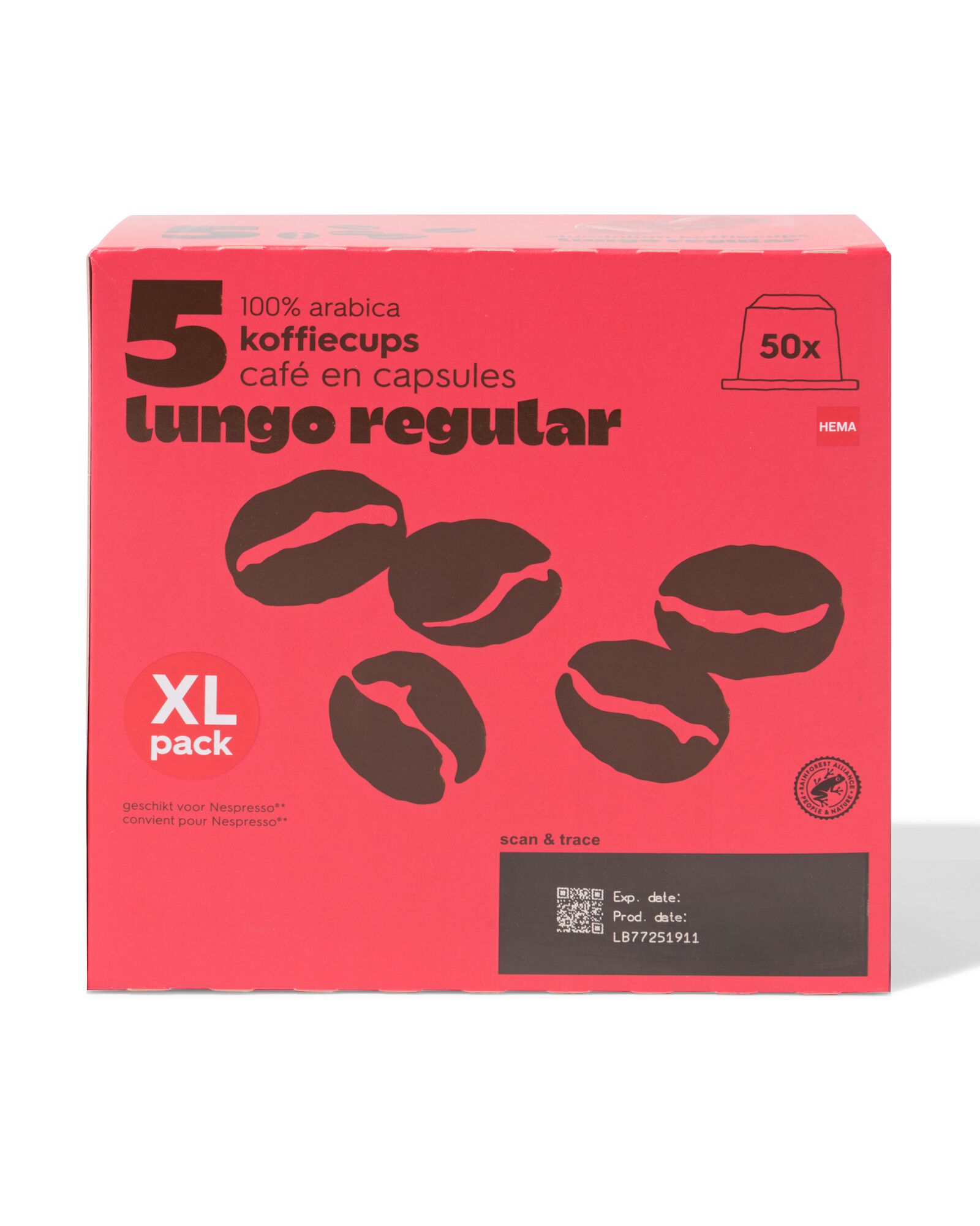 50 capsules de caf&eacute; lungo regular - 17180034 - HEMA