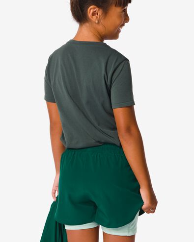 pantalon de sport court enfant avec legging vert foncé vert foncé - 36090450DARKGREEN - HEMA