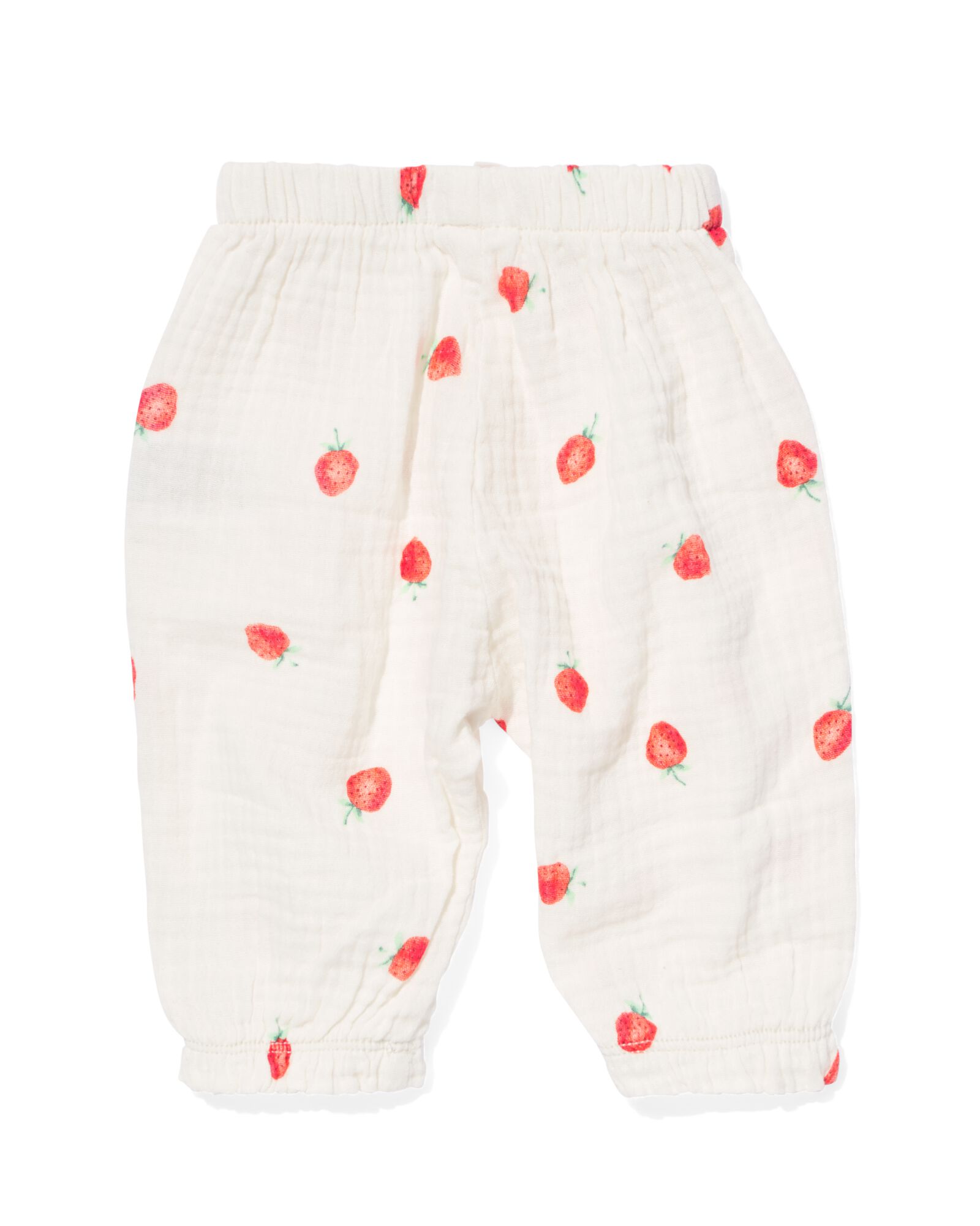 pantalon nouveau-n&eacute; mousseline fraises blanc cass&eacute; - 33495610OFFWHITE - HEMA