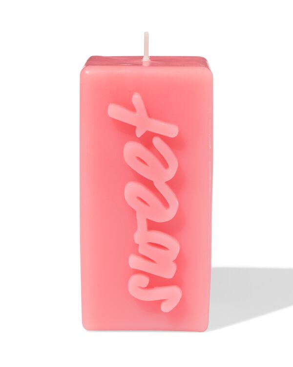 Kerze, 12,5 cm, &bdquo;Sweet&ldquo;, rosa - 61100294 - HEMA