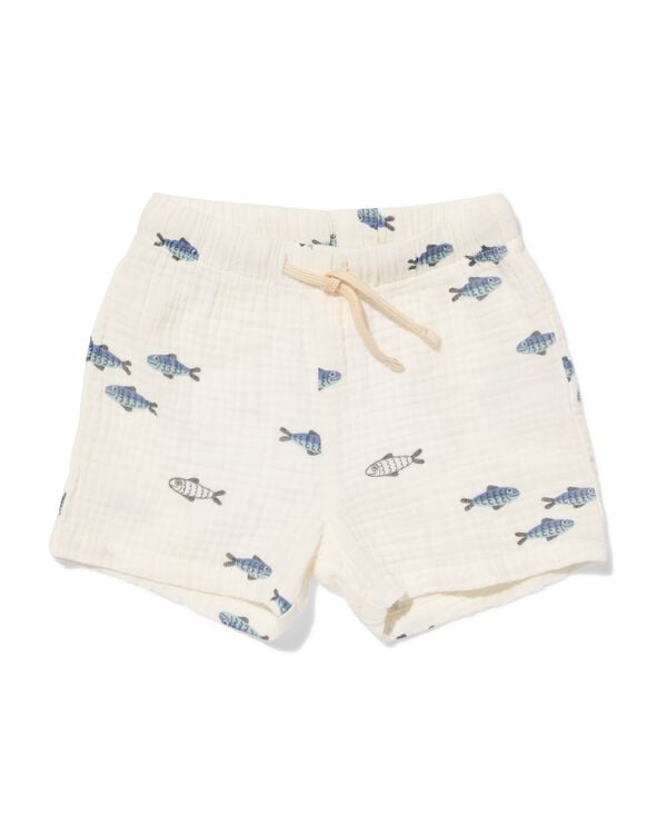 short nouveau-n&eacute; coupe confortable mousseline animaux blanc cass&eacute; blanc cass&eacute; - 33455120OFFWHITE - HEMA