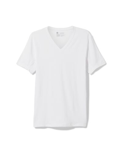 t-shirt homme regular fit col en v anti-transpiration blanc L - 19171052 - HEMA