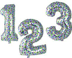 folieballon XL cijfers 0-9 confetti zilver zilver - 1000020810 - HEMA
