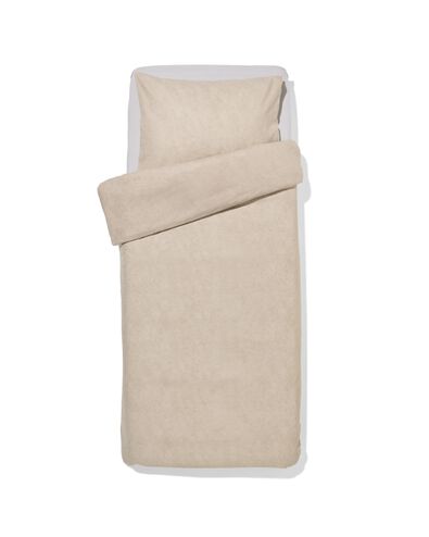 housse de couette 140x200/220cm flanelle m&eacute;lange greige - 5700219 - HEMA