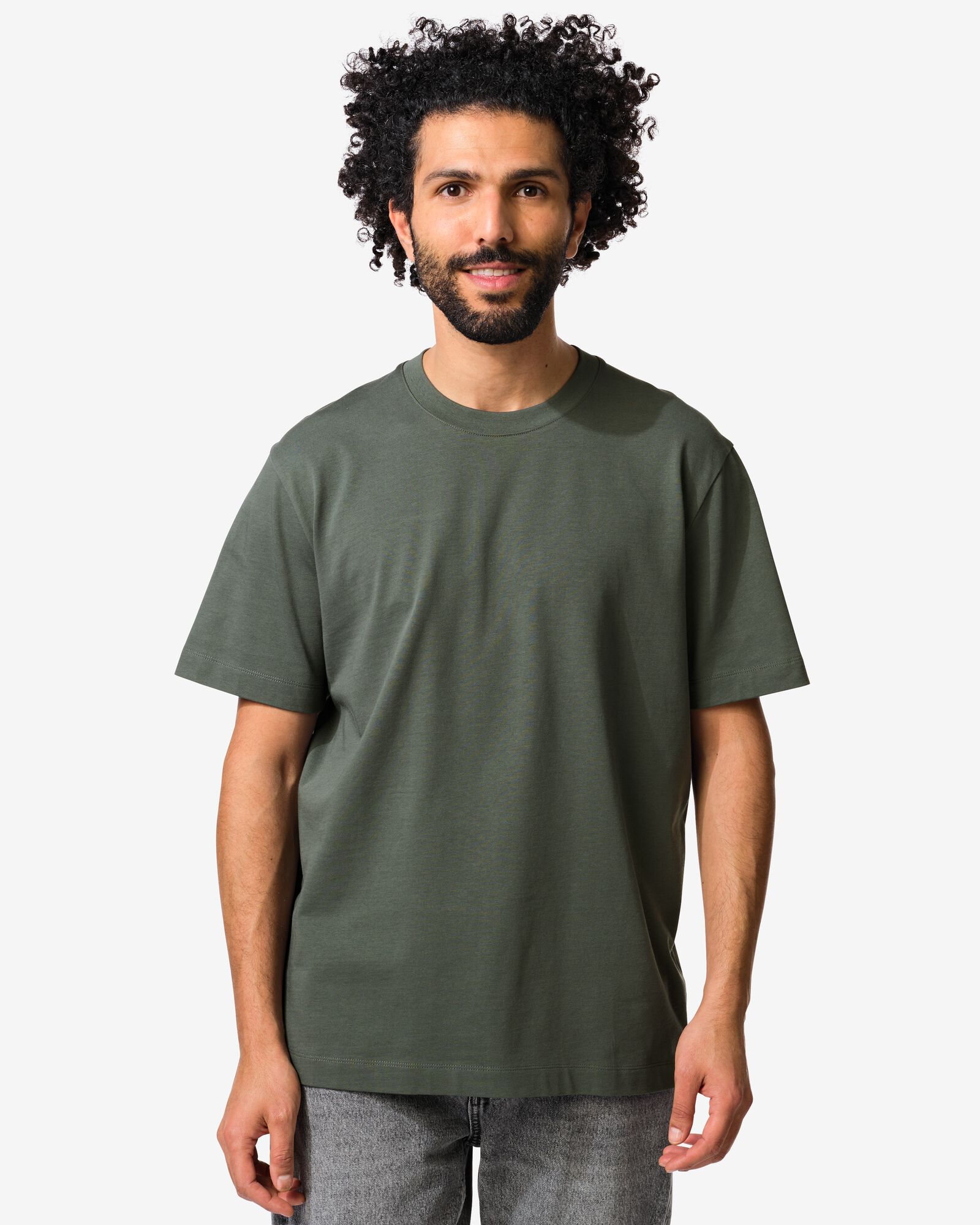 t-shirt homme Elias coupe d&eacute;contract&eacute;e gris gris - 2129820GREY - HEMA