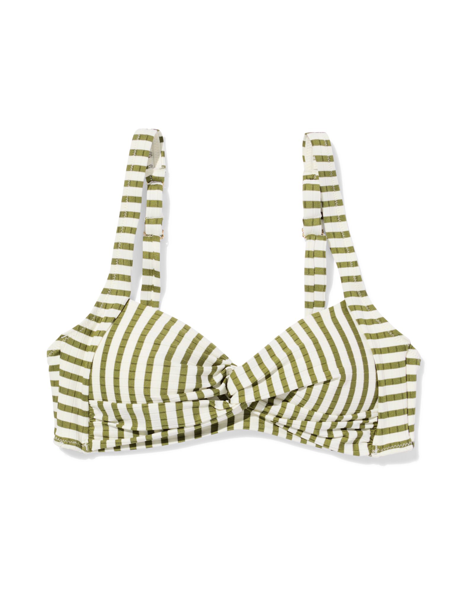 Damen-Bikinioberteil Anette, gestreift mittelgr&uuml;n - 22360180MIDGREEN - HEMA