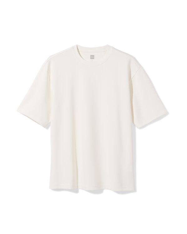 heren T-shirt Job oversized fit gebroken wit gebroken wit - 2179020OFFWHITE - HEMA