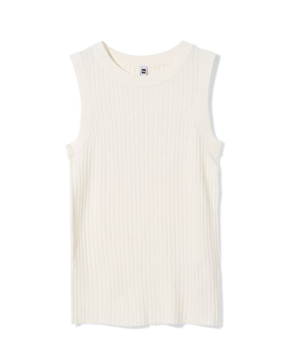 damessinglet Frida rib wit wit - 36304350WHITE - HEMA