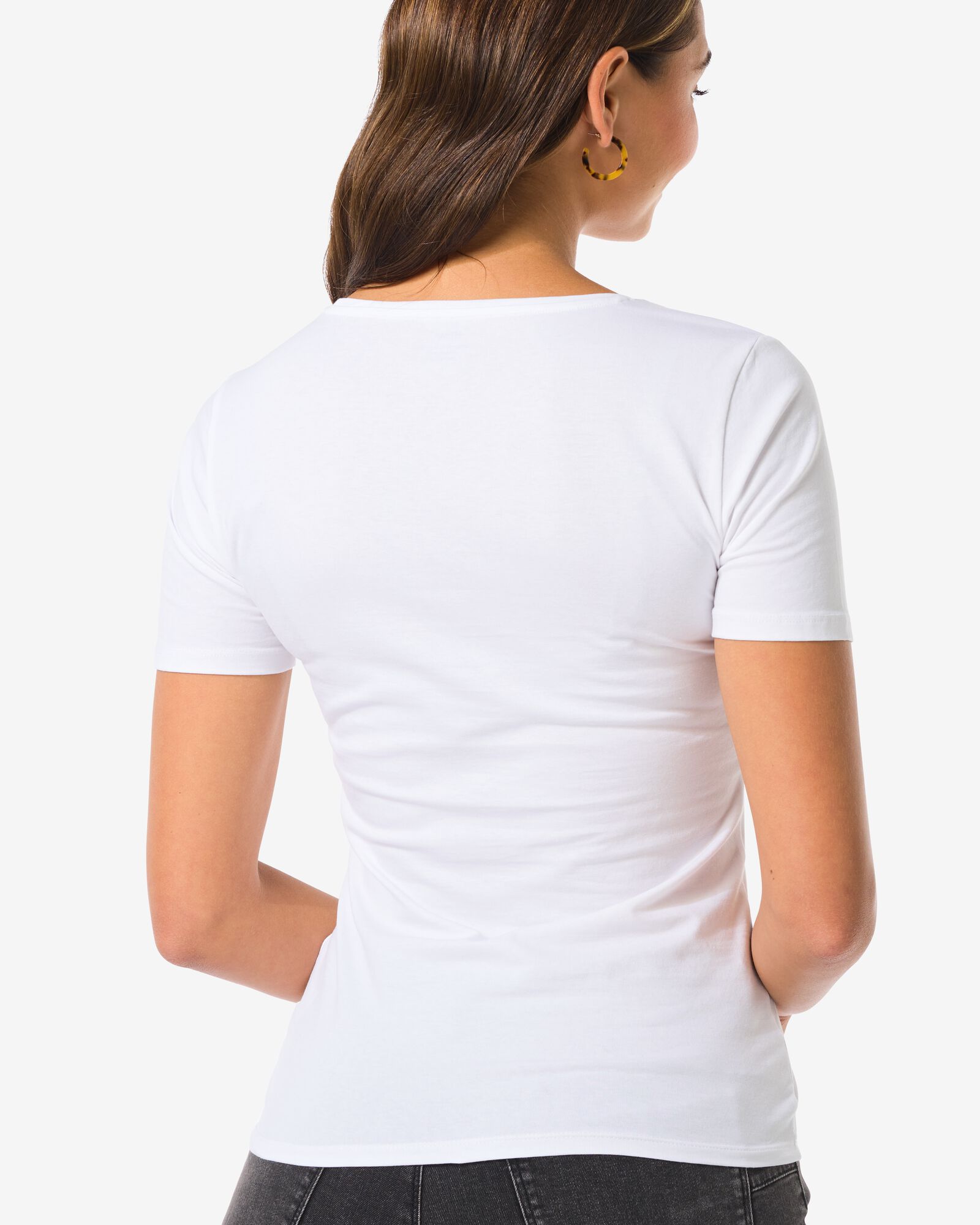 dames t-shirt wit S - 36398023 - HEMA