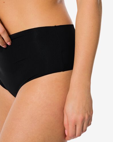 string femme taille haute microfibre c&ocirc;tel&eacute; confort ultime noir - 19620655BLACK - HEMA