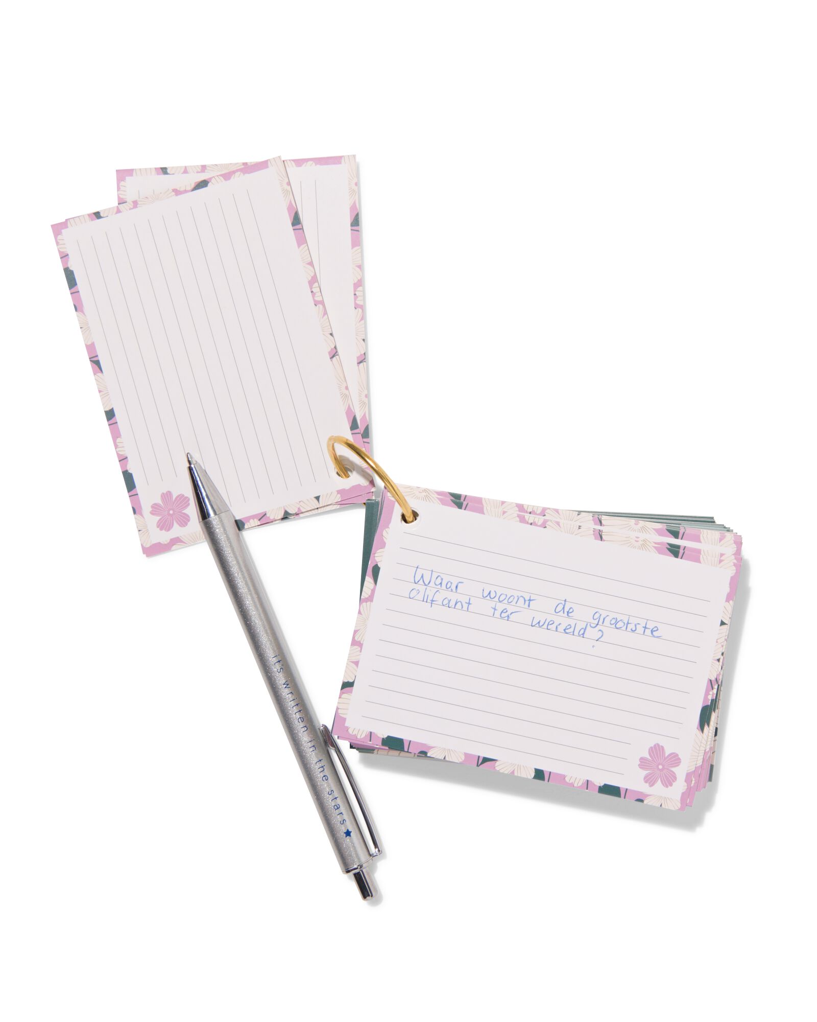 flashcards met ring en elastiek - 14100400 - HEMA