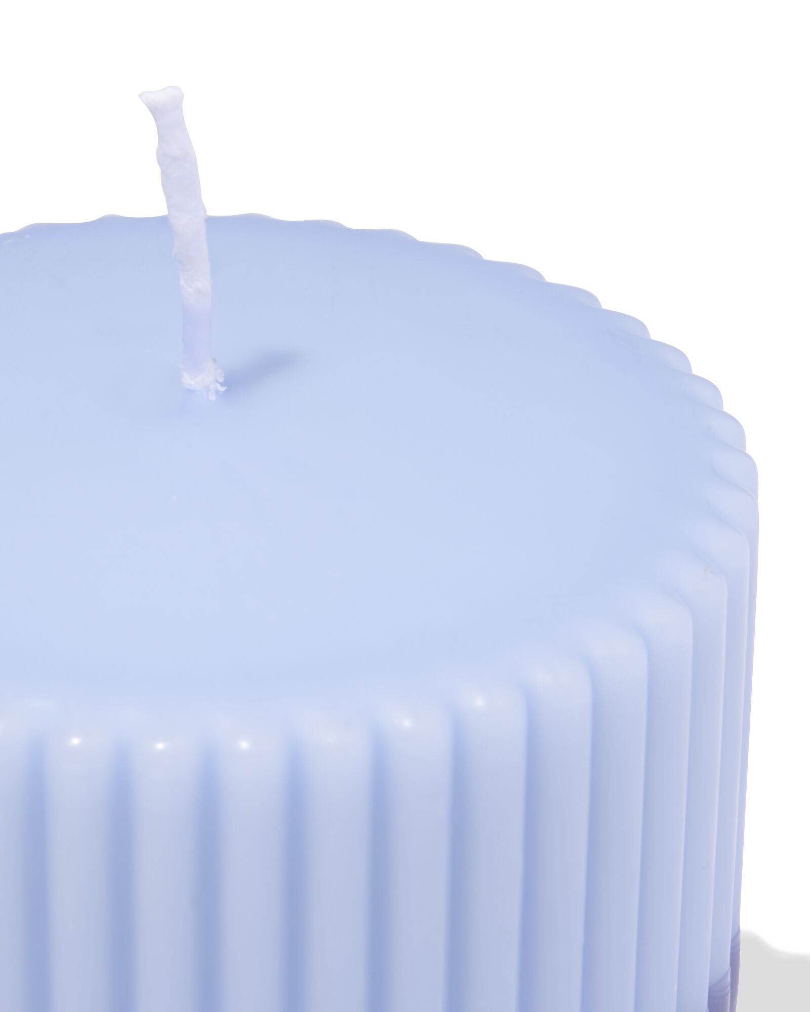 Stumpenkerze Ø 10 x 10 cm, gerippt, blau blau 10 x 10 - 13509041 - HEMA