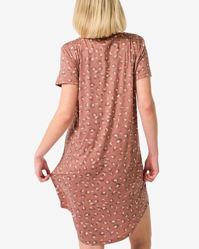 chemise de nuit femme micro animaux marron clair - 23498725LIGHTBROWN - HEMA