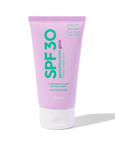 cr&egrave;me solaire pour le visage glow SPF30 50ml - 11640026 - HEMA