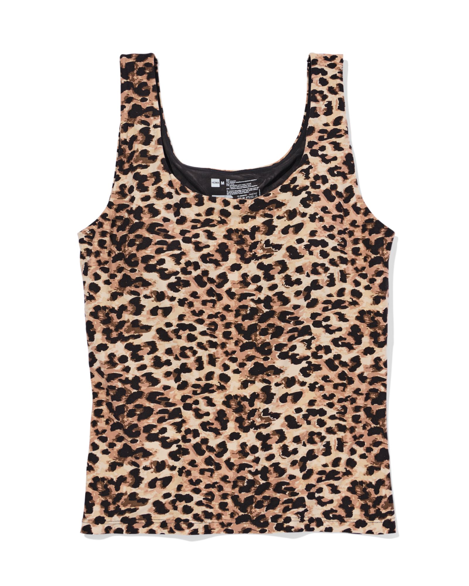 Damen-Top mit integrierten Cups, Leopardenmuster naturfarben naturfarben - 19602787NATURAL - HEMA