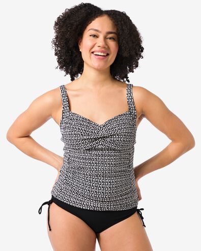 tankini pour femme gainage noir/blanc - 22351720BLACKWHITE - HEMA