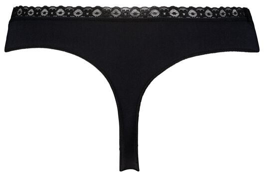 string femme sans coutures dentelle noir M - 19650102 - HEMA