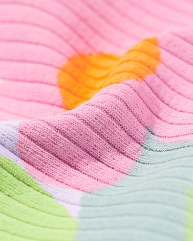 Kinder-T-Shirt gerippt mit Blumen violett - 30857145PURPLE - HEMA