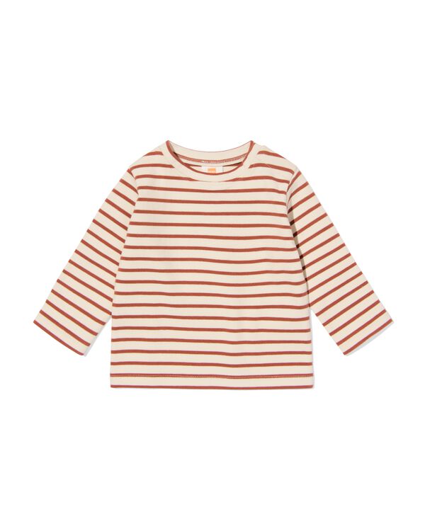baby T-shirt jersey strepen  ecru ecru - 33180570ECRU - HEMA